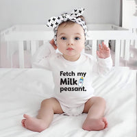 Fetch My Milk Peasant Baby Bodysuit