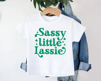 St. Patrick's Day Girls Shirt, Sassy Little Lassie Clothing