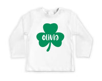 Personalized St. Patrick's Day Bodysuit, Custom Shamrock Kids Pullover