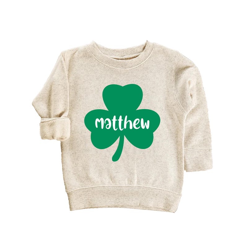 Personalized St. Patrick's Day Baby Sweatshirt, Custom Shamrock Kids Pullover