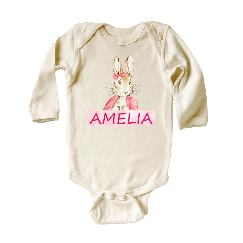 Personalized Easter Bunny Baby Bodysuit, Adorable Bunny Gift