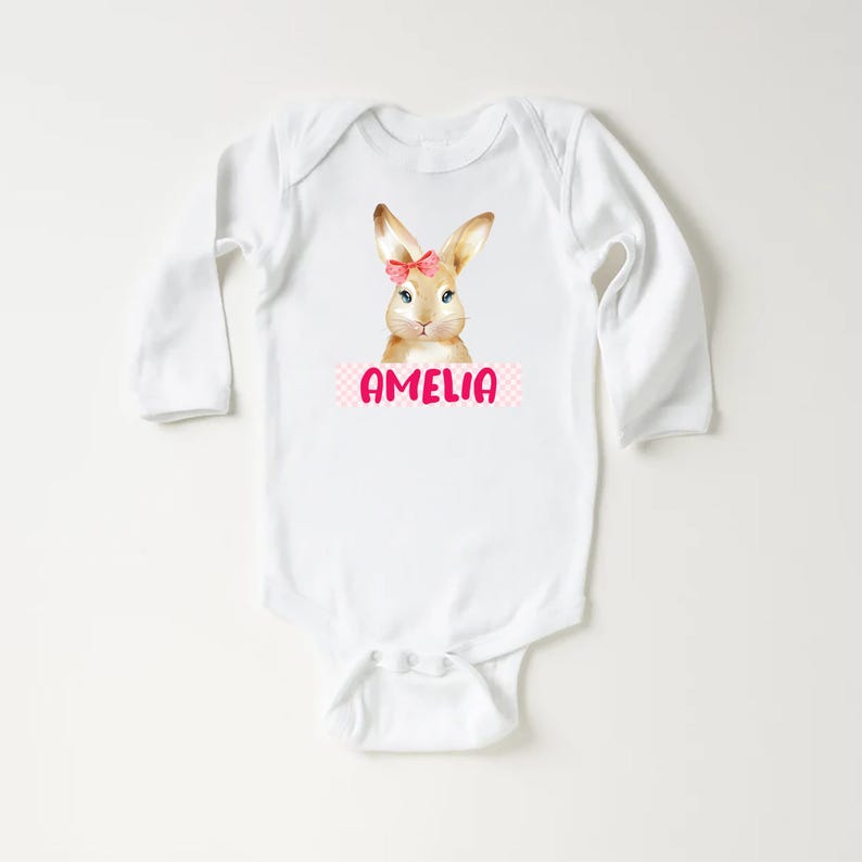 Personalized Easter Bunny Baby Shirt, Adorable Bunny Gift