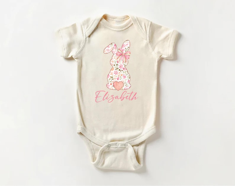 Personalized Girls Easter Baby Sweatshirt, Spring Outfit for Girls