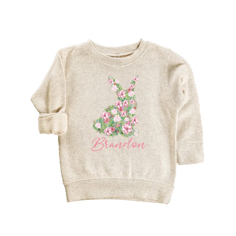 Personalized Girls Easter Baby Sweatshirt, Spring Outfit for Girls