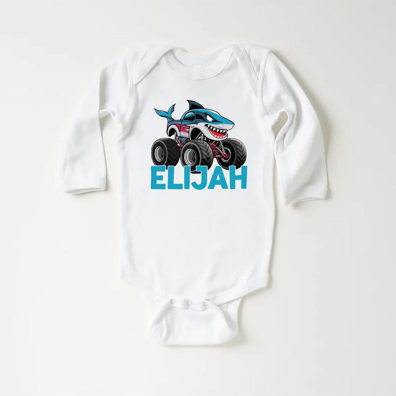 Monster Truck Baby Sweatshirt, Personalized Kids Outfit for Truck Lovers