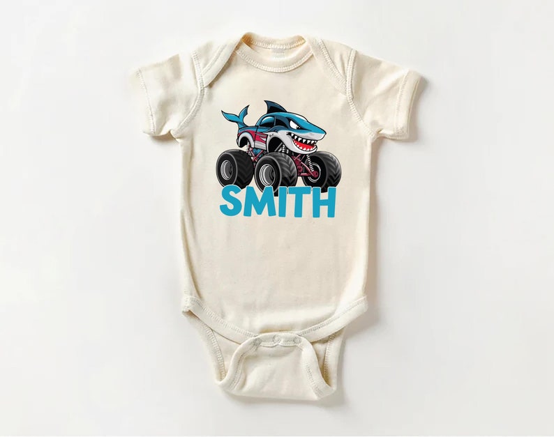 Monster Truck Baby Sweatshirt, Personalized Kids Outfit for Truck Lovers