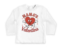 Mama's Valentine Baby Sweatshirt, Retro Valentine Day Kids Outfit