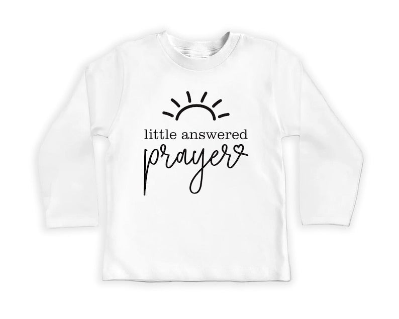 Little Answered Prayer Baby Shirt, Cute Religious Baby Outfit