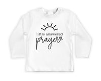 Little Answered Prayer Baby Shirt, Cute Religious Baby Outfit