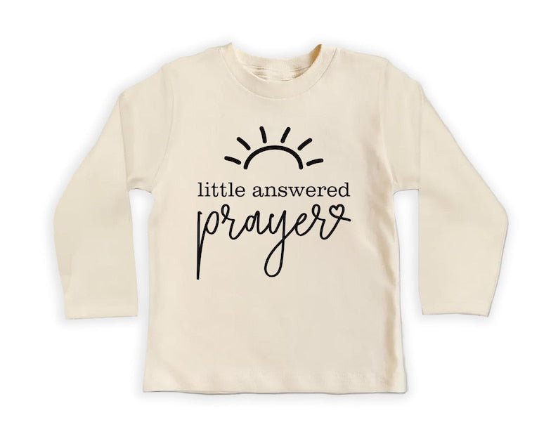 Little Answered Prayer Baby Shirt, Cute Religious Baby Outfit