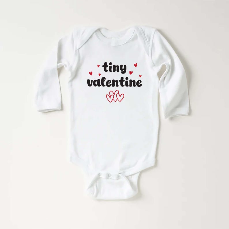 Tiny Valentine Baby Bodysuit, Adorable Valentine's Outfit for Boys and Girls