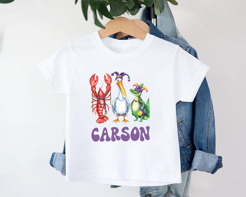 Personalized Mardi Gras Baby Shirt, Adorable Mardi Gras Parade Outfit for Boys and Girls