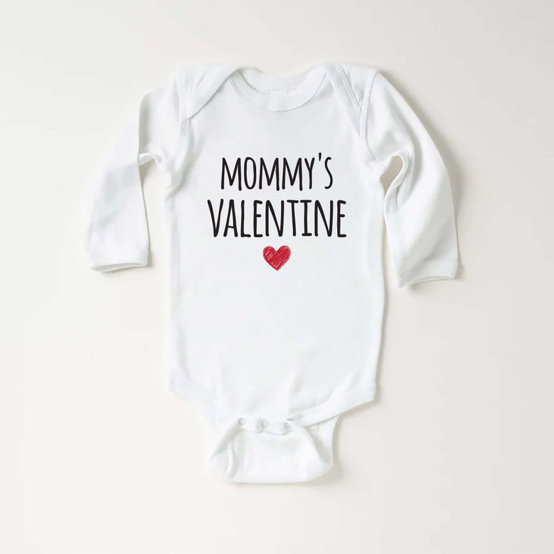 Mommy's Valentine Baby Bodysuit, Adorable Valentine's Outfit for Boys and Girls