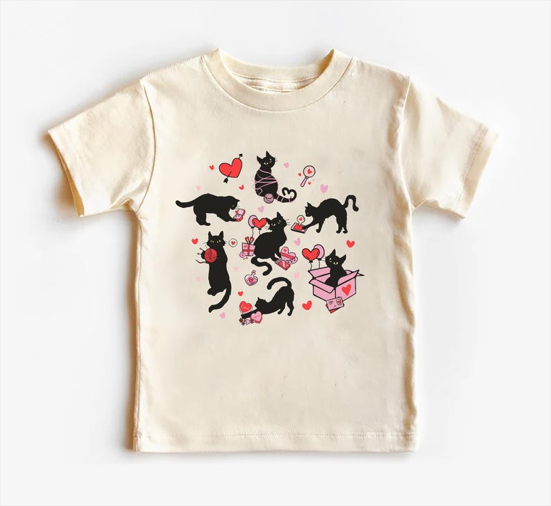 Black Cat Valentine's Day Baby Shirt, Adorable Valentine's Day Gift