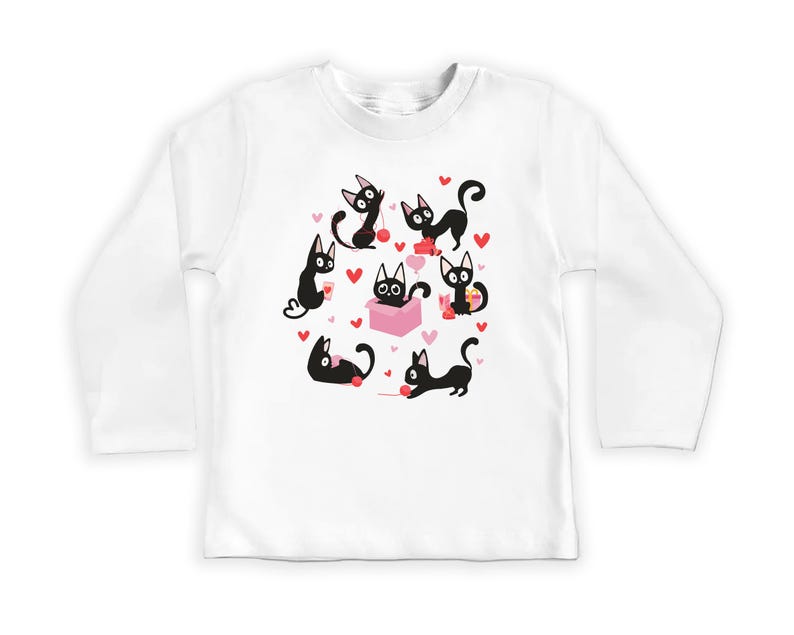 Black Cat Valentine's Day Baby Bodysuit, Adorable Valentine's Day Gift