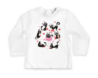 Black Cat Valentine's Day Baby Bodysuit, Adorable Valentine's Day Gift