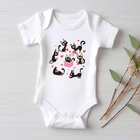 Black Cat Valentine's Day Baby Bodysuit, Adorable Valentine's Day Gift