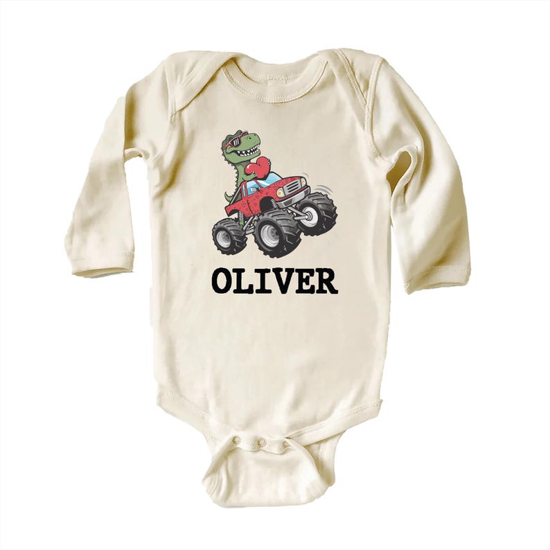 Personalized Dino Valentine Baby Sweatshirt, Cute Dinosaur Kids Gift