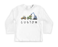 Personalized Construction Baby Sweatshirt, Custom Dump Truck Boys Outfit