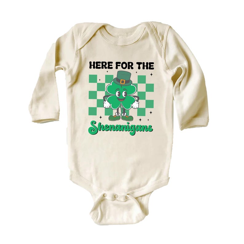 St. Patrick's Day Baby Shirt, Four Leaf Clover Kids Outfit for St. Paddy’s Day