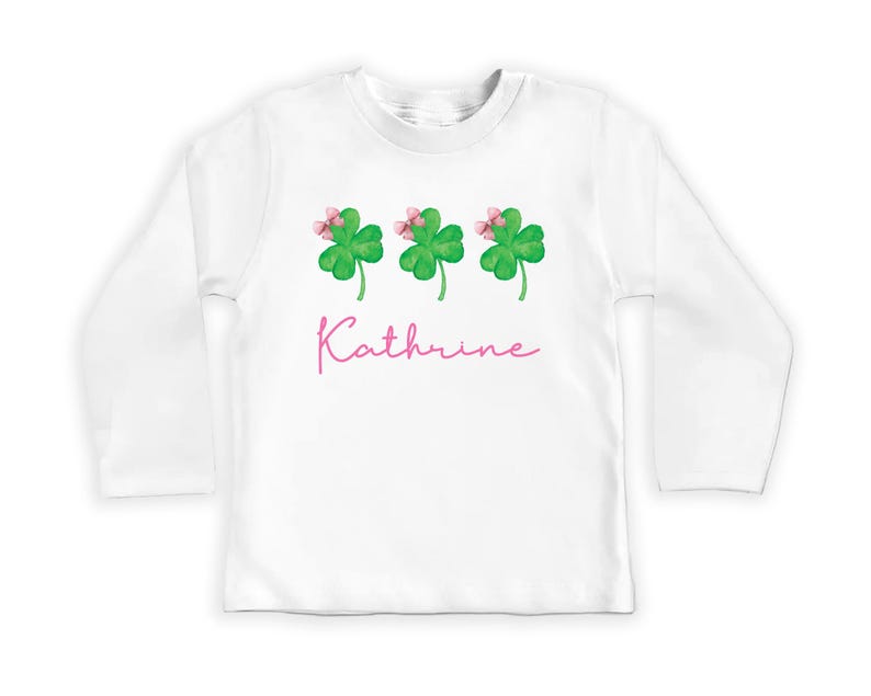 Girls St. Patrick's Day Baby Sweatshirt, Custom Name Outfit for Kids