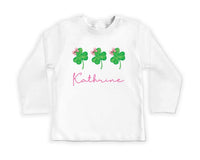 Girls St. Patrick's Day Baby Sweatshirt, Custom Name Outfit for Kids