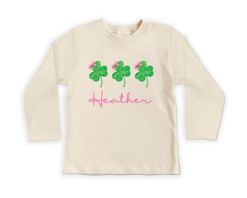 Girls St. Patrick's Day Baby Sweatshirt, Custom Name Outfit for Kids