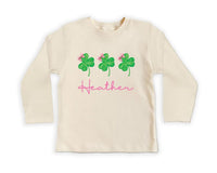 Girls St. Patrick's Day Baby Sweatshirt, Custom Name Outfit for Kids