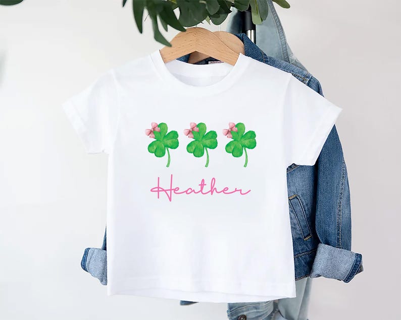 Girls St. Patrick's Day Baby Sweatshirt, Custom Name Outfit for Kids