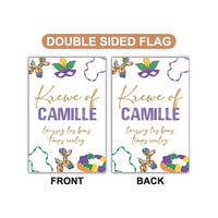 Mardi Gras Garden Flag, 12x18 Inch Double-Sided Yard Decor, Custom Last Name Flag, New Orleans Parade Season, Fat Tuesday Garden Sign