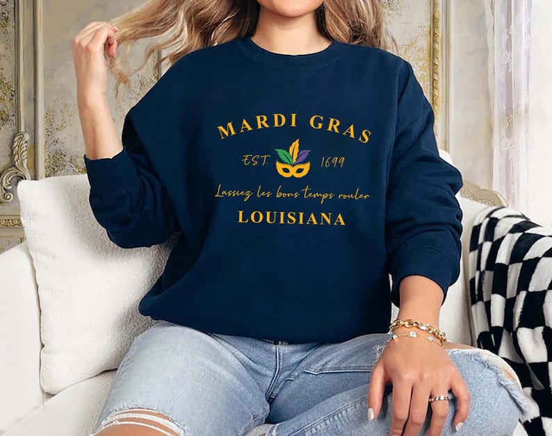 Mardi Gras Sweatshirt, Mardi Gras Party Gift