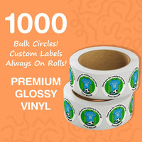 1000 Labels on Roll, Premium Gloss Waterproof Labels