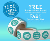 1000 Labels on Roll, Premium Gloss Waterproof Labels