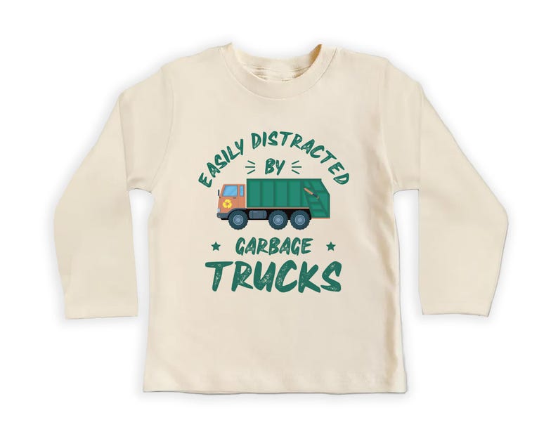 Garbage Truck Baby Bodysuit, Funny Truck Driver Birthday Gift for Boys and Girls