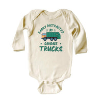 Garbage Truck Baby Bodysuit, Funny Truck Driver Birthday Gift for Boys and Girls