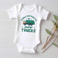 Garbage Truck Baby Bodysuit, Funny Truck Driver Birthday Gift for Boys and Girls