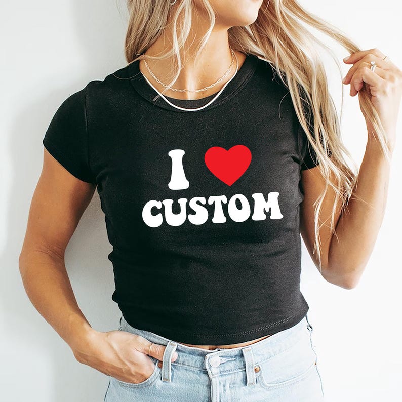 I Love Custom Crop Top for Girlfriend, Crop Top For Valentine's Day