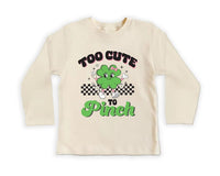 Too Cute to Pinch Baby Shirt, St. Patrick's Day Baby Outfit