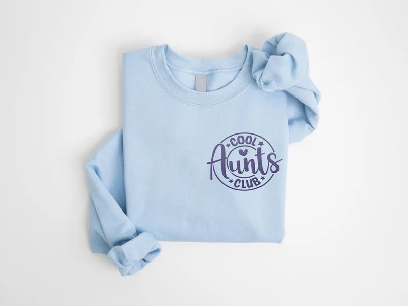 Cool Aunts Club Embroidered Sweatshirt, Gift for Cool Aunts from Niece