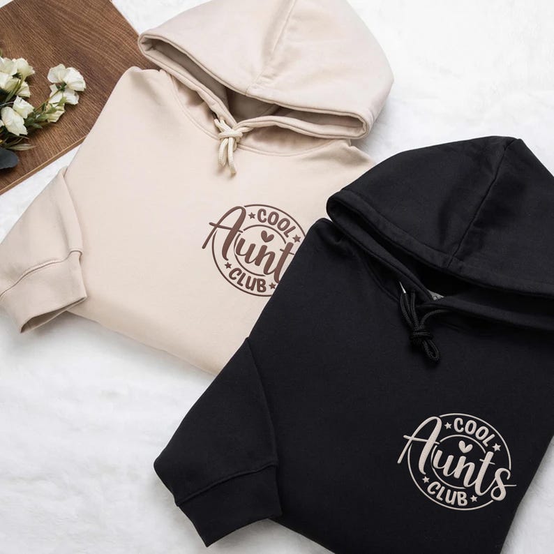 Cool Aunts Club Embroidered Hoodie, Gift for Cool Aunts from Niece