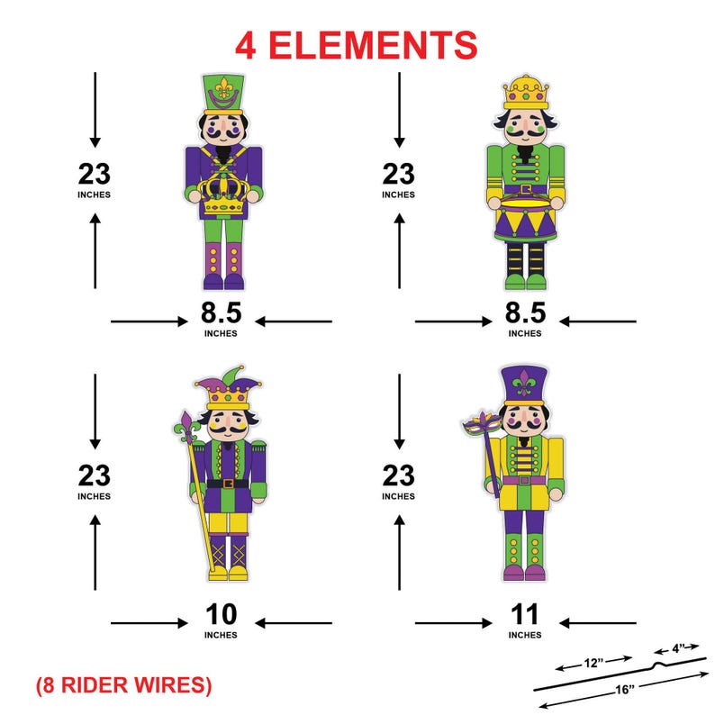 Mardi Gras Nutcracker Yard Sign Cutouts, Masquerade Party Theme Decorations Mardi Gras Sign, Mardi Gras Carnival Lawn Sign With Metal Stakes