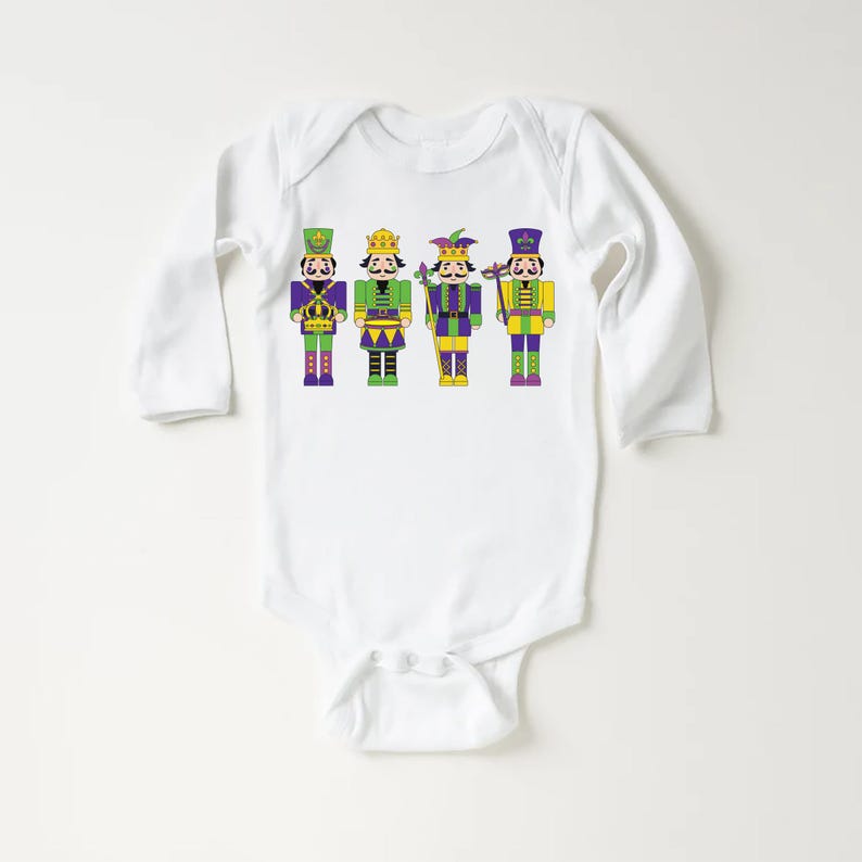 Nutcracker Mardi Gras Baby Shirt, Adorable Mardi Gras Kids Outfit Celebrations