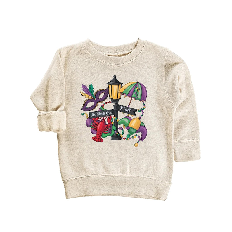 It's Mardi Gras Y'all Baby Shirt, Festive Mardi Gras Kids Outfit