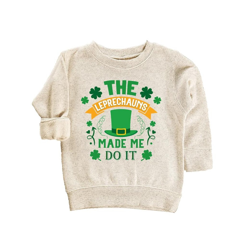 The Leprechaun Made Me Do It Baby Shirt, Cute Saint Patrick's Day Kids Outfit