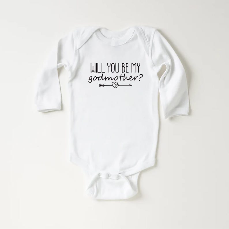 Will You Be My Godmother? Baby Shirt, Cute Pregnancy Announcement Baby Outfit