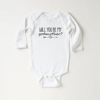 Will You Be My Godmother? Baby Shirt, Cute Pregnancy Announcement Baby Outfit