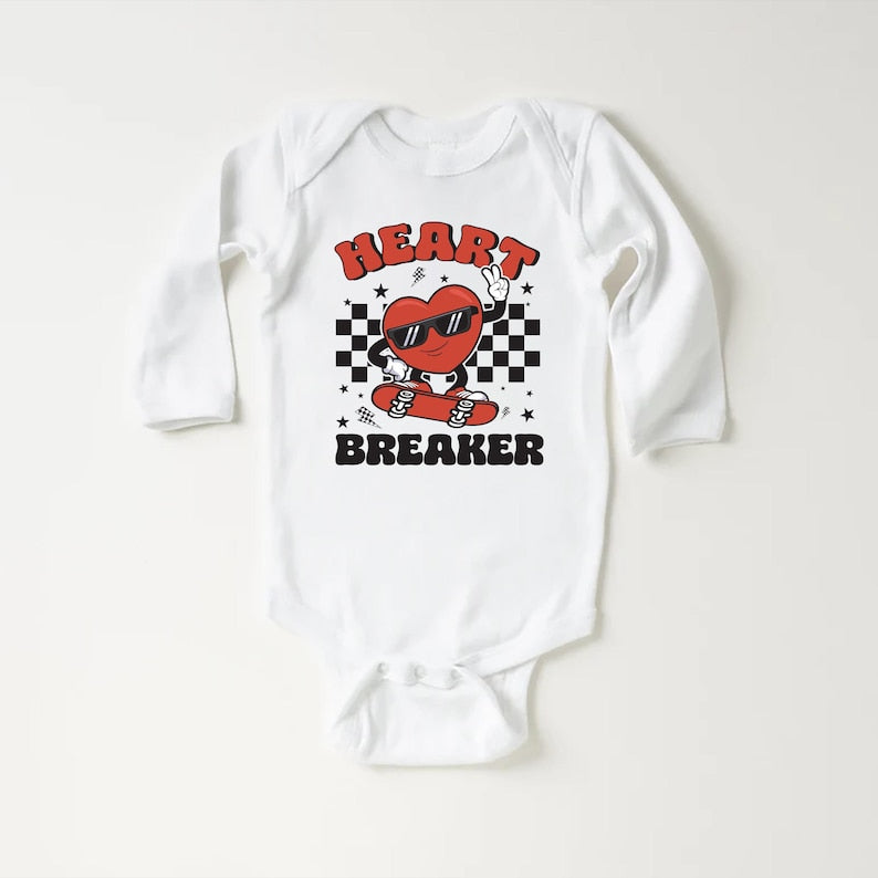 Heart Breaker Baby Sweatshirt, Adorable Kids Valentine's Outfit for Boys & Girls