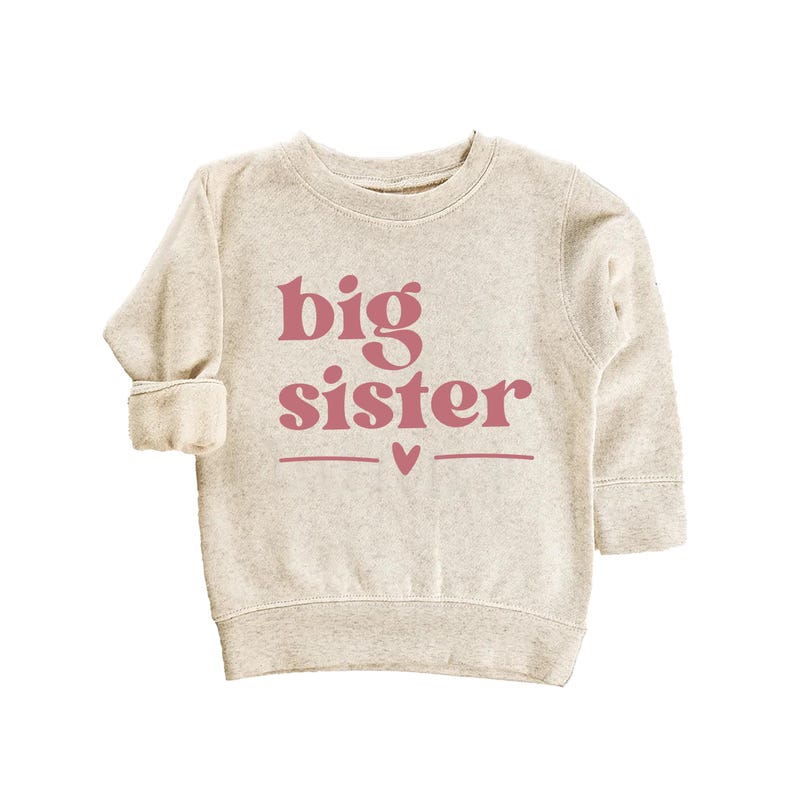 Big Sister Baby Sweatshirt, Adorable Big Sister Gift for Girls, Pregnancy Announcement Pullover