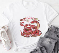 Year of the Snake Short Sleeve T-Shirt, Chinese New Year 2025 Shirt