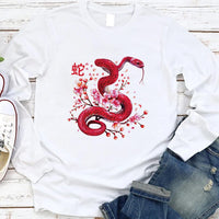 Year of the Snake Long Sleeve Shirt, Chinese New Year 2025 Long Sleeve Shirt